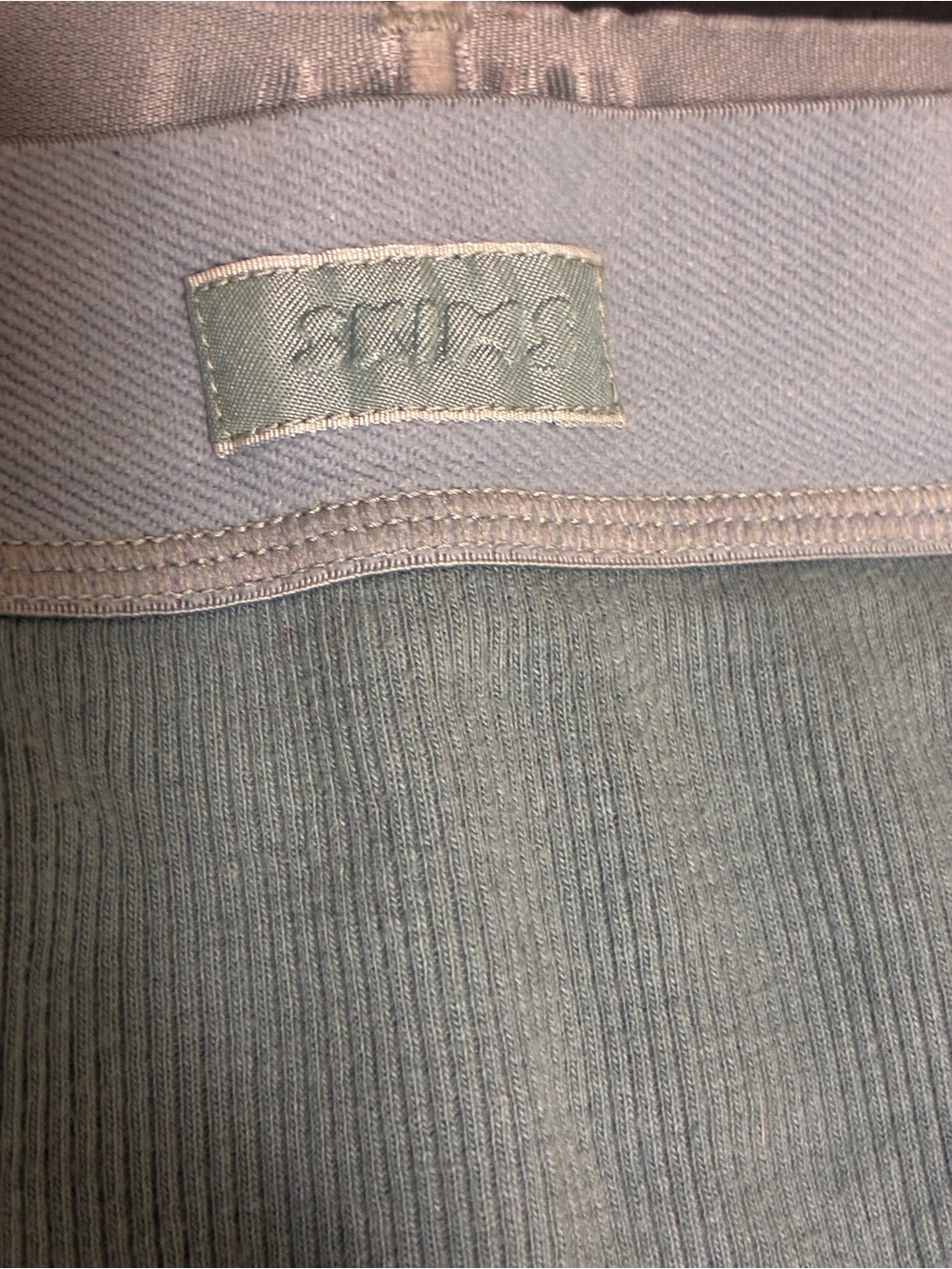 SKIMS Light Blue Ribbed Tee and Boxer Shorts - Picture 2 of 4
